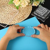 Bloc de tampons en acrylique, lot de 3 blocs d'estampage ondulés transparents décoratifs pour le scrapbooking, le bricolage et la fabrication de cartes.