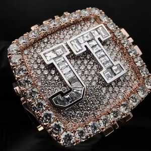 Pass Diamond Tester Full Iced Out 925 Sterling Silver Leb Grown Diamond Letter Hip Hop Anillo elegante para hombres - Product Image 5