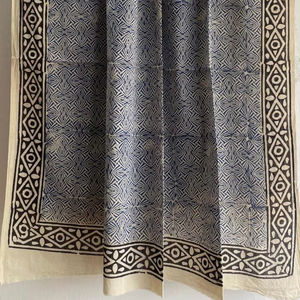 Bufanda de algodón 100% tradicional con estampado de bloque de mano Jaipur bufanda ligera hecha a mano Boho Chic bufanda de algodón suave étnica hecha a mano - Product Image 1