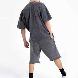 เสื้อยืดซัก2ชิ้นสำหรับผู้ชายไซส์พิเศษชุดฤดูร้อนซักด้วยน้ำกรดไซส์ใหญ่พิเศษชุดสตรีทแวร์แบบสั่งทำ - Product Image 3