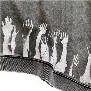 Personalizado 100% algodón serigrafía completa impresa ácido lavado pulóver sudaderas con capucha para hombre gráfico impreso sudaderas con capucha - Product Image 3