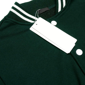 Men's Green Varsity <b>Jacket</b> Solid Color Button Closure Turn-down Collar Casual Autumn Wear Regular Fit Polyester Cotton Blend - Product Image 5
