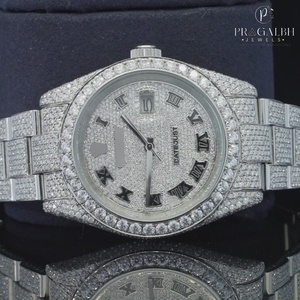 นาฬิกาโมอิสอัตโนมัติสำหรับผู้ชายสไตล์ฮิปฮอปสแตนเลสหรูหราสง่างาม - Product Image 5