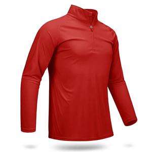 High Quality Men's Solid Color 100% Cotton Full Sleeve Lightweight <b>T</b>-<b>Shirt</b> for Autumn <b>with</b> Stand <b>Collar</b> and Regular Fit - Product Image 5
