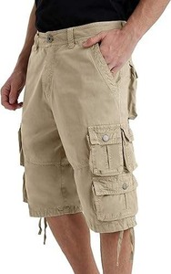 Pantalones Cortos Cargo Deportivos para Hombre al por Mayor, 6 Bolsillos, Algodón y Elastano, Estilo Francés, Cintura Elástica, Casual, Urbano, Vintage, Transpirable - Product Image 5