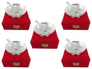 Ensemble de bols en laiton argenté allemand de mariage antique fait à la main les plus vendus - Product Image 2