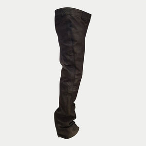 2024 New Custom Made <b>Men's</b> <b>Leather</b> Pants Solid Colour High Street Style Straight <b>Jeans</b> Distressed Mid Knitted Waterproof Low MOQ - Product Image 4