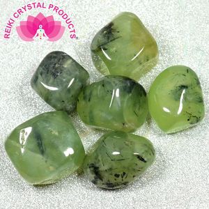Pierre roulée de préhnite et d'épidote - Décoration en cristal naturel - Product Image 2