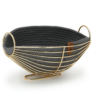 Cesta de Almacenamiento de Ratán Tejido Natural con Base de Acero Inoxidable, Organizador de Mesa Moderno y Ecológico para Cocina, Pan, Frutas y Aperitivos - Product Image 2