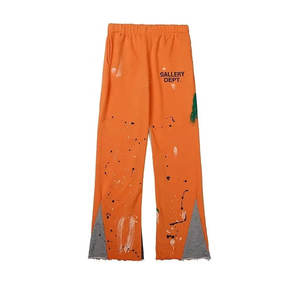 Haute qualité Mohair Flare pantalons de survêtement décontracté Street Wear léger imprimé motif droit plat avant cordon de serrage en gros - Product Image 6