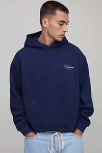 Sweat-shirt à capuche pour homme en coton lourd de qualité, respirant, surdimensionné, avec impression numérique et broderie personnalisée, collection hiver 2025 - Product Image 3