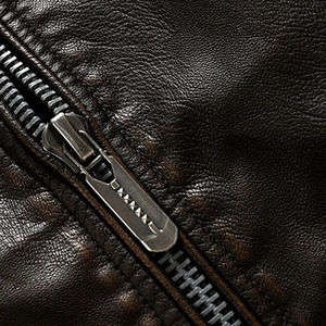 Nouveau haut en cuir véritable en peau de mouton à la mode veste mince à boutons demandée vestes en cuir pour hommes élégantes noires personnalisées à séchage rapide - Product Image 6