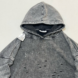 เสื้อมีฮู้ดโอเวอร์ไซส์สำหรับผู้ชายผ้าฝ้ายธรรมดาระบายอากาศได้ดี - Product Image 5