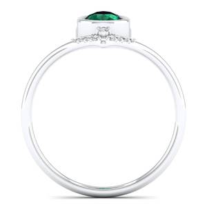 Anillos de Compromiso REYES, Gran Venta, Oro Sólido de 14K y 18K, Corte Pera, Gema Esmeralda de 0.75 Ct con Moissanita, Joyería de Lujo para Mujer - Product Image 4