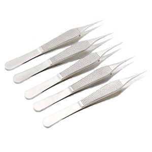 Pinzas Angulares de Acero Inoxidable para Tejidos, Juego de Instrumentos Quirúrgicos Manuales, Pinzas Estilo Adson para Cirugía General, Fabricadas por ZUOL - Product Image 1