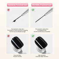R S Nail Gel de Peinture Semi-Solide Sans Essuyage de Haute Qualité pour Ongles Couleurs Noir et Blanc Gel de Dessin 3D Fleur