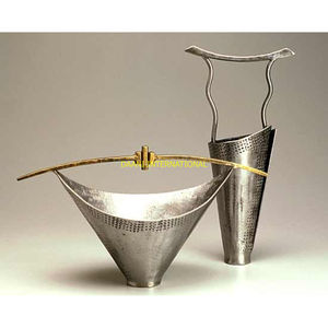 Cuenco decorativo moderno de acero inoxidable con Base de Pedestal Centro de mesa hecho a mano Cuenco de dulces Hotel Restaurante Utensilios de cocina Uso doméstico - Product Image 4