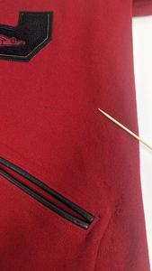 Chaqueta cortavientos de invierno informal para hombre, cuello levantado, diseño universitario Letterman, Mangas de piel sintética, patrón de punto, cierre de Bombardero - Product Image 4