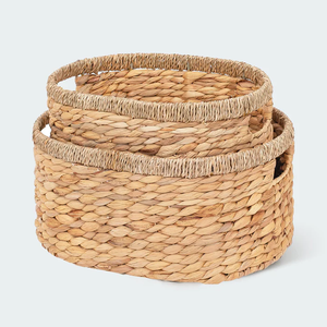 NEW PRODUCT! Tienphong Wholesale 2025 Handwoven Oval Water Hyacinth Baskets with Handles for Fruit/<b>Vegetable</b> Storage - Product Image 2