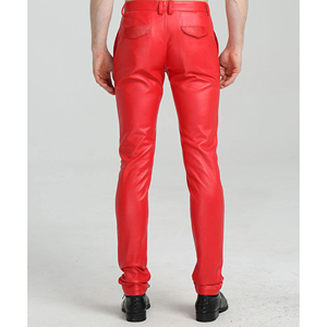 กางเกงหนังสำหรับผู้ชายทรงสลิมฟิตทำจากโรงงานโลโก้ตามสั่ง - Product Image 6