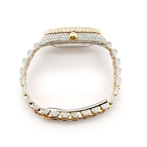 Montre à quartz avec cadran octogonal, aspect diamant, moissanite glacée - Product Image 4