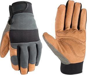 Guantes de trabajo de Palma de cuero resistente para hombre Guantes de trabajo mecánico Alta destreza para multiusos - Product Image 1