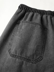 Short en Jean Streetwear vintage pour homme 100% coton léger décontracté Cargo déchiré taille élastique Baggy Jorts coupe ample été Y2K Denim - Product Image 6