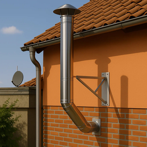 200 mm Đường kính ống thép không gỉ 0.5mm Độ dày 500 mm Chiều cao ống khói - Product Image 4