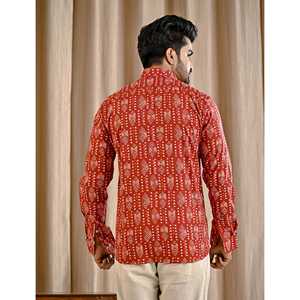 Chemise décontractée pour homme, coupe ajustée, rouge, en coton imprimé, style décontracté chic, tissu popeline 100%, respirant, tailles du XL au 6XL - Product Image 6