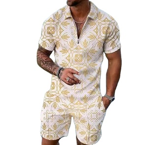 Ensemble 2 pièces polo décontracté et confortable pour homme, multicolore, tendance été, vente en gros personnalisée, diverses couleurs - Product Image 3
