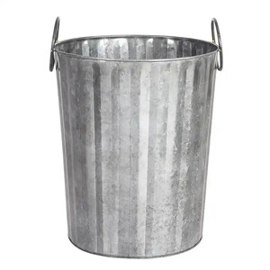 กระถางโลหะชุบสังกะสีสำหรับปลูกในสวนกระถางทรงกลมทำด้วยมืองานประดิษฐ์ดีไซน์แฟนซี - Product Image 5