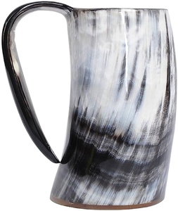 Mug en corne de buffle sculpté à la main de qualité supérieure, écologique, style viking, pour les fêtes de Noël et de la Saint-Valentin - Product Image 2