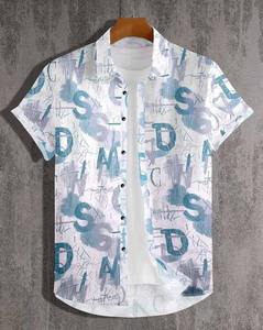 Chemise Hawaïenne Drôle pour Hommes, Tenue de Vacances, Manches Courtes, Boutons, Tenues de Fête, Tissus 100% Coton - Product Image 1