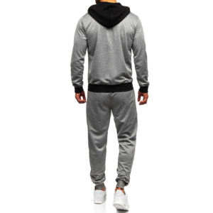 Venta al por mayor personalizado 100% poliéster hombres ropa deportiva transpirable cremallera completa manga larga invierno chándal conjuntos de talla grande - Product Image 5