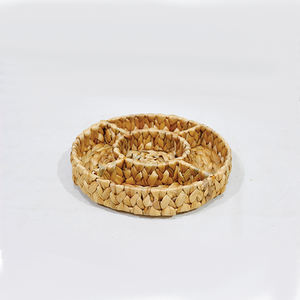 ถาดเสิร์ฟผักตบชวาแบบมีช่องแบ่งสำหรับใส่ขนม ถั่ว ลูกอม รูปทรงกลม - Product Image 4