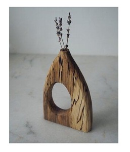 100% Vases à fleurs en bois d'acacia faits à la main originaux motif rond nouveau Design Vases de table décoratifs par le fabricant pour un usage domestique - Product Image 2