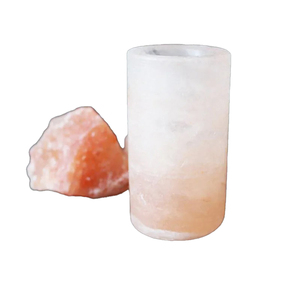 Vasos de chupito de sal del Himalaya Rosa personalizados Artesanías naturales únicas con estilos de lámpara ornamental Presentación de sal cruda - Product Image 1