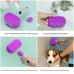 Pet Dog & Cat Shower Bathing <b>Brush</b> with Food-grade Silicone PC for Massage Cleaning & <b>Scrubbing</b> Aid - Product Image 3