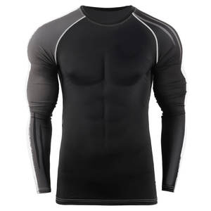 Rash Guard confortable respirant à séchage rapide pour hommes-Couleur unie à manches longues 100% coton pour vêtements de fitness - Product Image 1