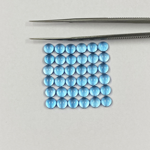 Vente chaude naturel suisse bleu topaze 5mm Flatback lâche pierres précieuses Cabochon certifié IGI bas prix cristal semi-précieux pierre précieuse - Product Image 6