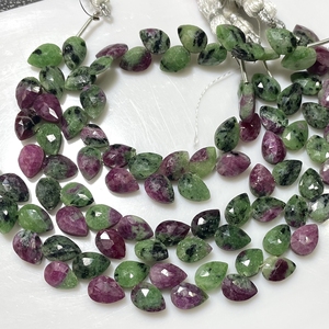Precio de fábrica Ruby Zoisite facetado pera y hoja forma Briolette cuentas de piedras preciosas naturales para la fabricación de joyas - Product Image 3