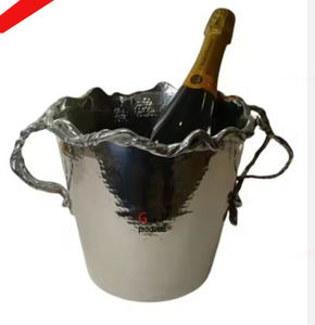 Seau à glace de refroidisseur de vin de forme ronde d'acier inoxydable en métal de qualité principale pour le restaurant et le bar d'hôtel - Product Image 3