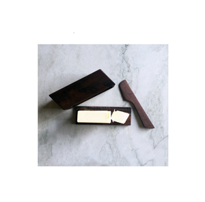 มีดหั่นเนยไม้พร้อมที่วางมีดปรับขนาดได้ทรงสี่เหลี่ยมสีเข้ม - Product Image 1