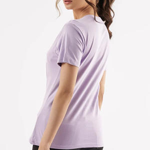 Camiseta holgada informal para mujer para verano 2025 Nueva camiseta de cuello redondo transpirable de algodón sólido de gran tamaño - Product Image 2
