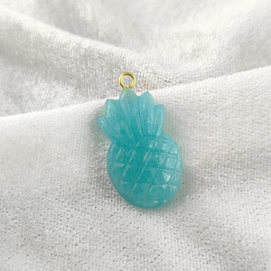 จี้เงินสลักด้วยมือสำหรับงานวันเกิดรูปสับปะรดสีทองประดับหินนำโชคสำหรับงานเลี้ยง - Product Image 2