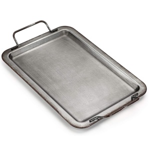 Bandeja de metal para decoración y uso de servicio para el hogar, restaurante, granja, forma redonda, bandeja de hierro, precio a granel por proveedor indio - Product Image 2