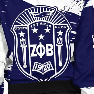 Chaqueta de Satén Zeta Phi Beta para Mujer, Azul y Blanca, Bordado del Escudo de la Hermandad ZPB 1920, Prenda Griega Premium, Estilo Universitario - Product Image 5