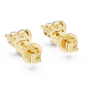 Solitaire 0.25ct <b>Heart</b> Lab Grown Diamond <b>Earrings</b> | 18K <b>Gold</b> | EF VS1-2 | 3 Prong Design | Customizable Jewellery Stud <b>Earrings</b> - Product Image 5