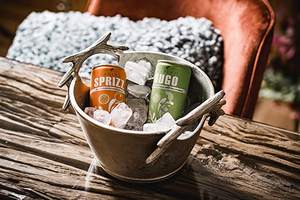 Solid Aluminum Decorated Best Quality Silver Finishing Metal Champagne Chilled Bottle <b>Ice</b> <b>Bucket</b> With Handles - Product Image 6