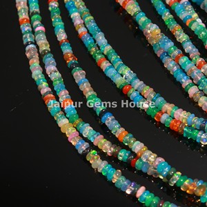Gran Venta de cuentas de piedras preciosas de ópalo etíope Multi Disco Natural para la fabricación de joyas cuentas de ópalo Welo de fuego de 2,5mm-3 mm - Product Image 4